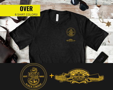 Navy Chief Expeditionary Warfare Qualification T-Shirt - Gold Collection